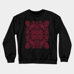 A symmetrical curvy lined design in stained glass red coloring Crewneck Sweatshirt